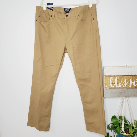Chaps Other - NWT Chaps 5 Pocket Twill Khaki Pants Tan 38 x 30